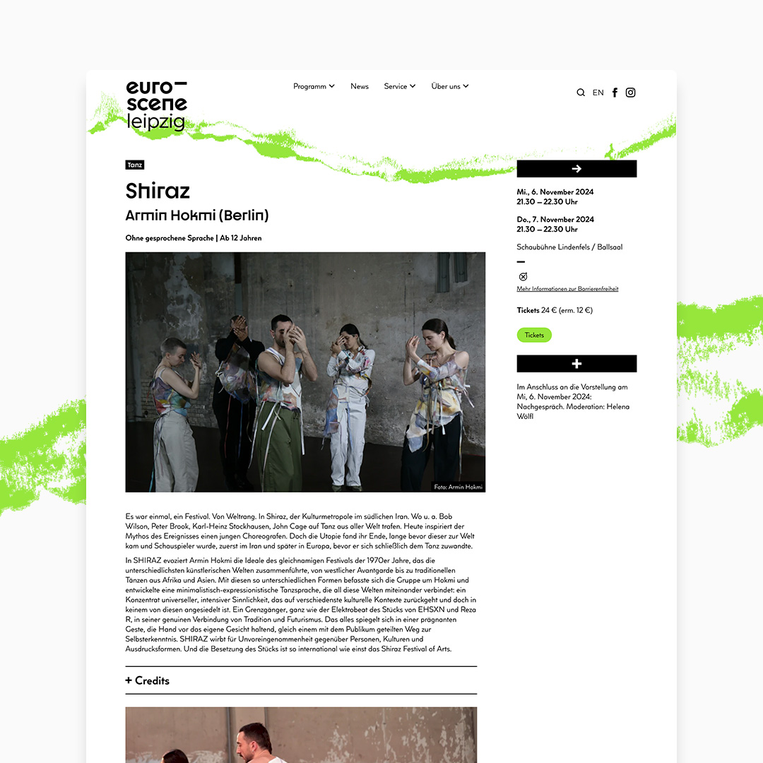 euro-scene program detail page